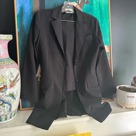 Dynamite Charcoal Pinstripe Skirt Set - Picture 16 of 16